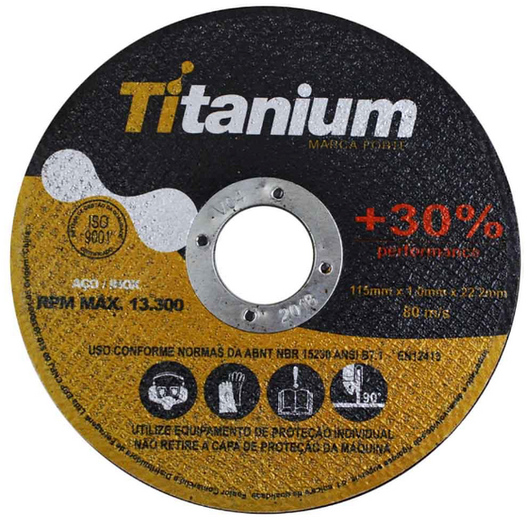 Disco De Corte Inox Ferro Aluminio Titanium 4.1/2x1mm